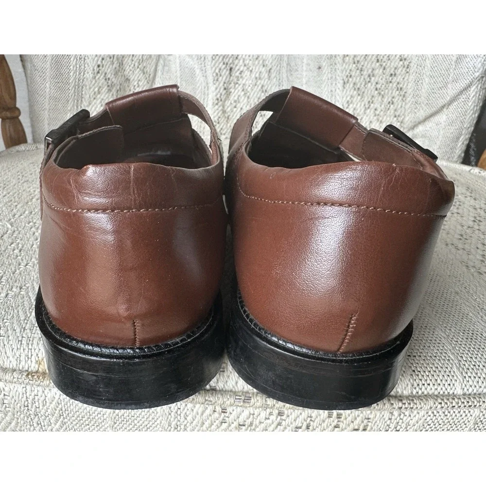 Mens Size 11 Fisherman Sandals Stacy Adams Brown Leather Shoes